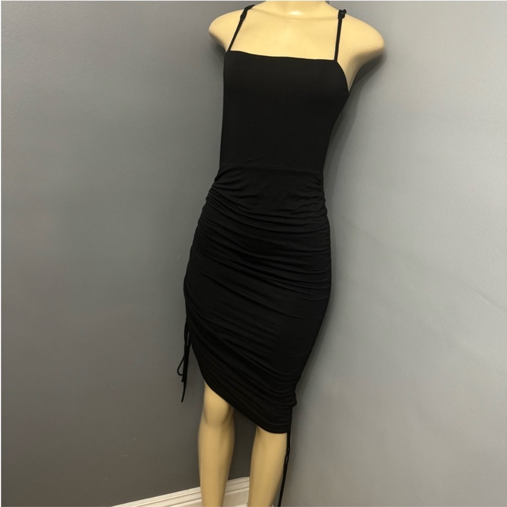 Black ruched Bodycon dress M